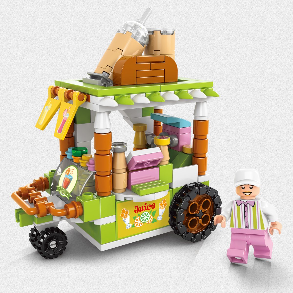 Blocos de Montar Carrinho de Sucos - Bloxi 189pçs