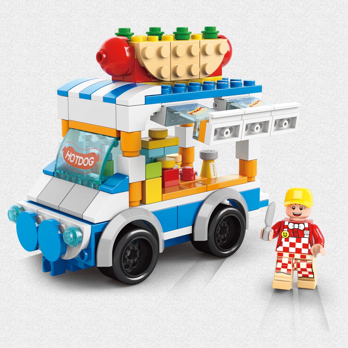 Blocos de Montar Carrinho de Hot Dog - Bloxi 167pçs
