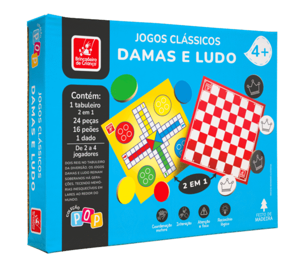 Jogo De Tabuleiro Dama e Ludo Coleção POP - Image 2