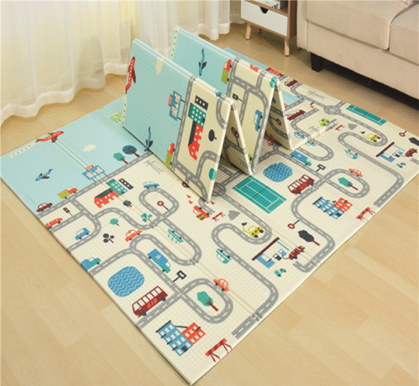 Tapete Infantil Dupla Face Medida 150x200cm Espessura 0,8cm Cidade e Floresta - Image 2
