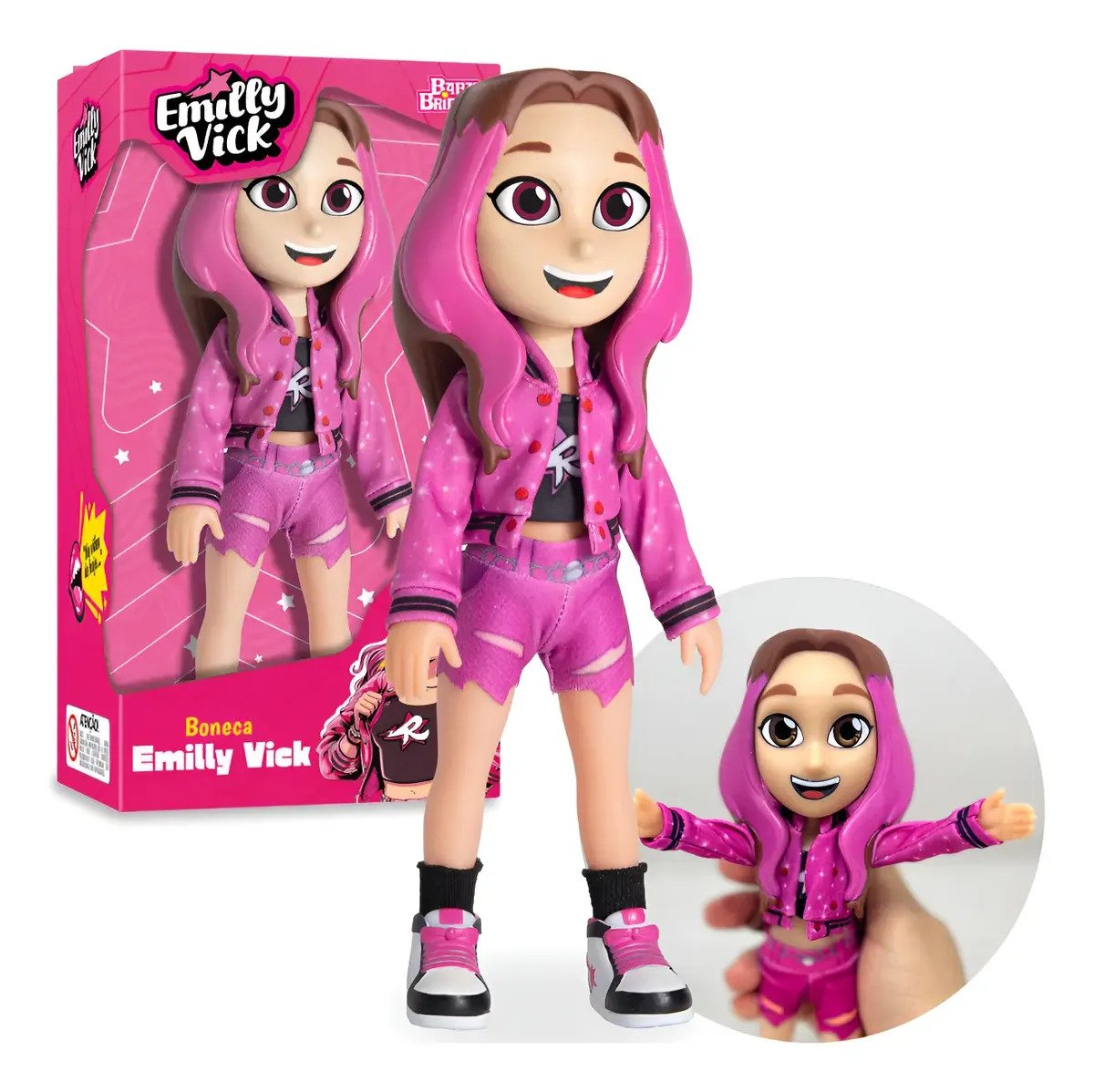 Boneca Emilly Vick Youtuber Dos Rosa Original