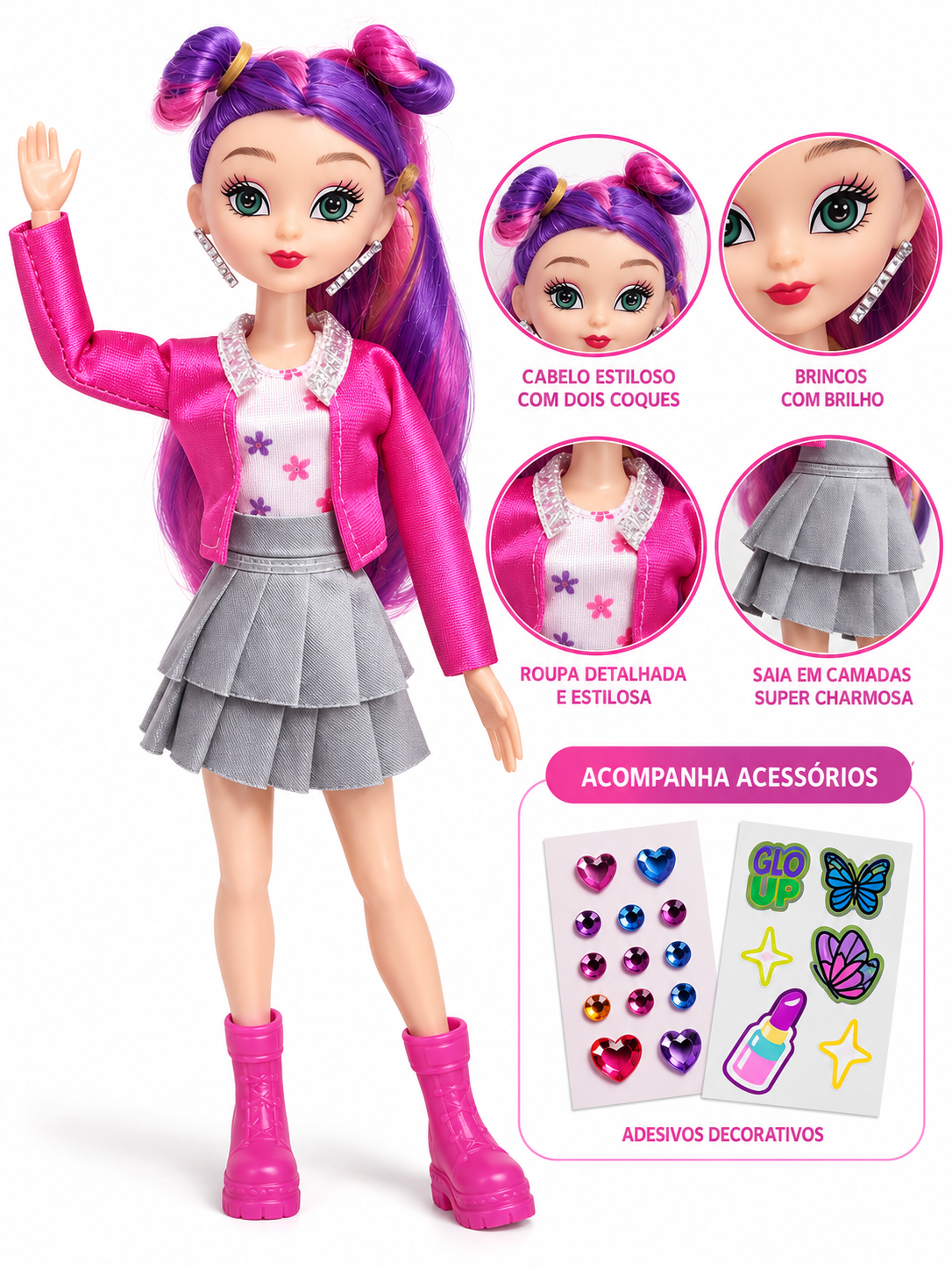 Boneca Fashion Glo-Ui Girls - Imagem 2