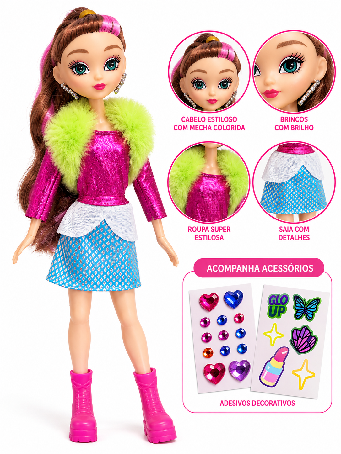 Boneca Fashion Glo-Ui Girls - Imagem 2