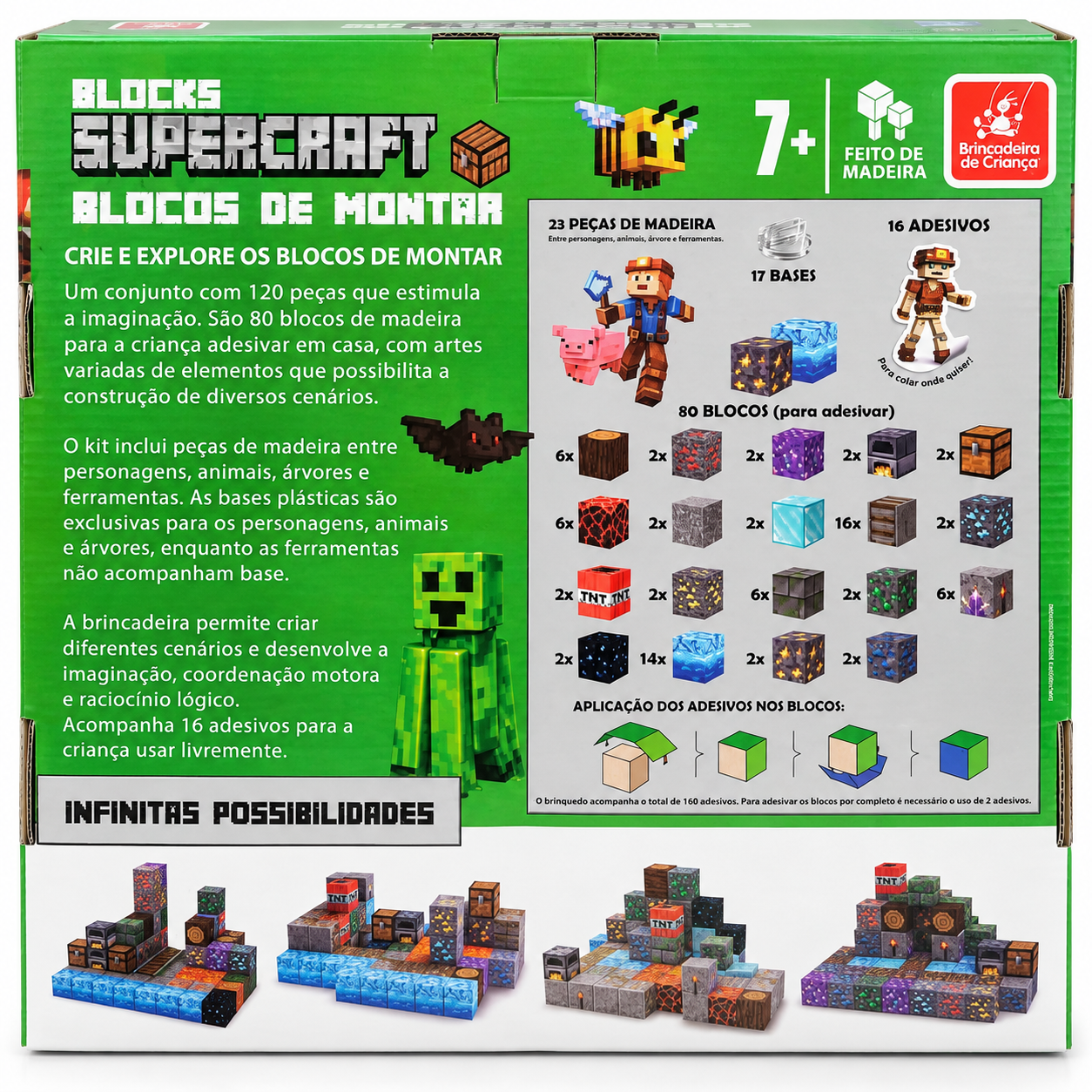 Blocos de Montar Supercraft - Caverna 120pçs - Imagem 3
