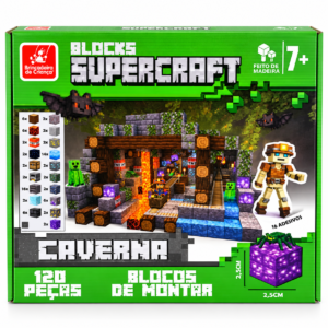 Blocos de Montar Supercraft - Caverna 120pçs