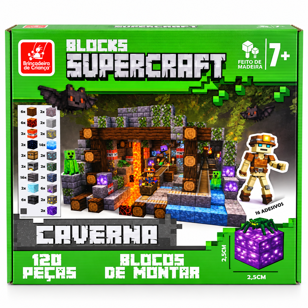 Blocos de Montar Supercraft - Caverna 120pçs