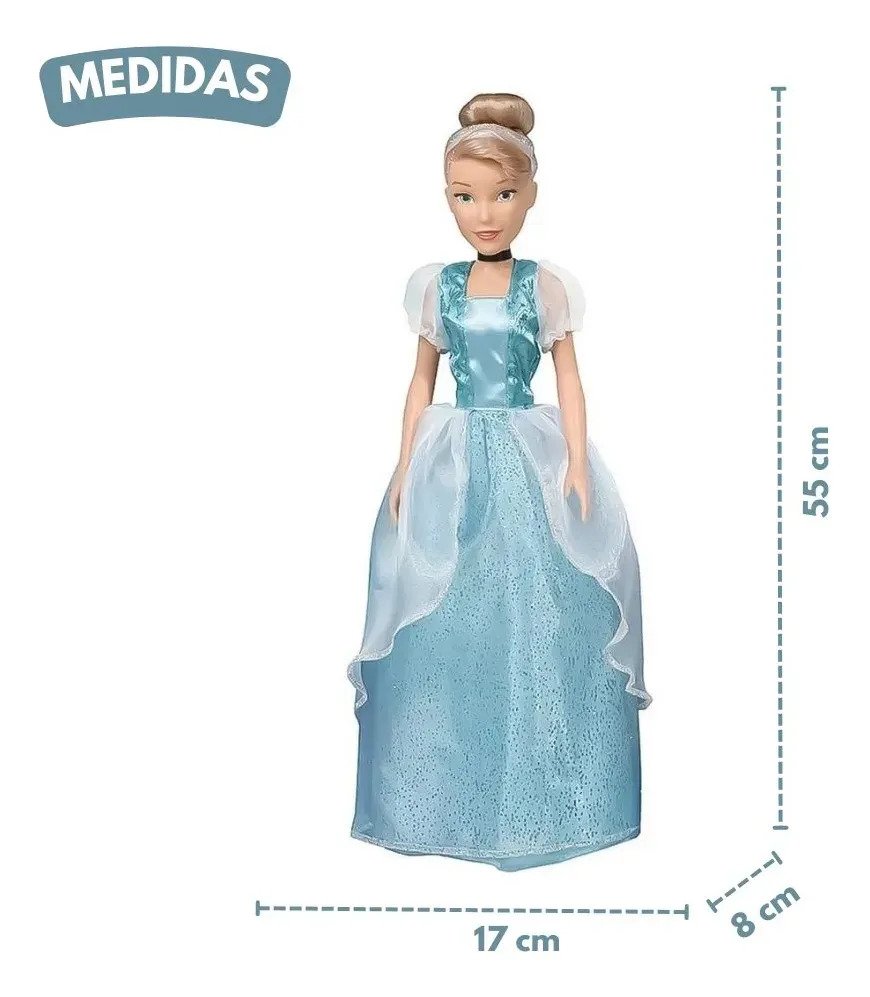 Boneca Cinderela Mini My Size Princesa Disney - 55cm - Imagem 3