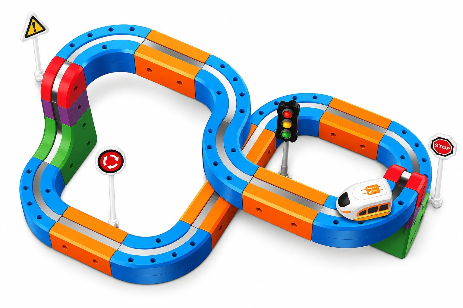 Pista Magnética de Blocos com Trem 48pçs